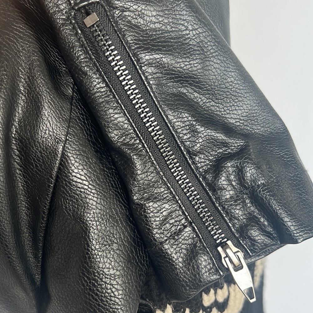 Anthropologie sweater / vegan leather moto jacket - Picture 8 of 12